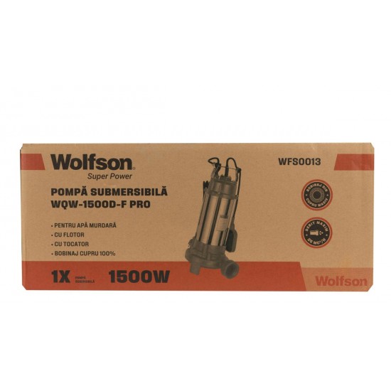 POMPA SUBMERSIBILA - APA MURDARA - CU TOCATOR EXTERIOR, Putere: 1500W,Debit 25 mc3/h