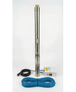 Pompa submersibila pentru put adanc KEPEIDA 3SPM227-0.75, 0,75 kW, otel inoxidabil, debit maxim 3.8 mc/ora, inalțime maxima de refulare 114 metri, bobinaj 100% cupru, tehnologie si design italian