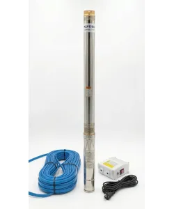 Pompa submersibila pentru put adanc KEPEIDA 3SPM420-0.92, 0.92 kW, otel inoxidabil, debit maxim 5.4 mc/ora, inalțime maxima de refulare 82 metri, bobinaj 100% cupru, tehnologie si design italian