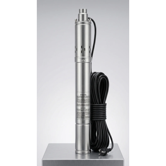 Pompa submersibila pentru put KEPEIDA 3QGD1-75-0.75, 750 W, otel inoxidabil, debit maxim 1.8 mc/ora, inalțime maxima de refulare 125 metri, bobinaj 100% cupru, tehnologie si design italian