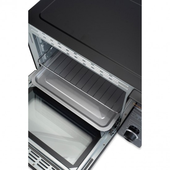 Cuptor electric digital cu rotisor si ventilator HAUSBERG HB-9260, 1800W, Turbo, Capacitate 48L, Control temperatura 230 grade Celsius, Lumina interior, Negru