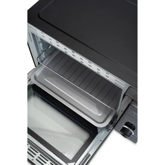 Cuptor electric digital cu rotisor si ventilator HAUSBERG HB-9260, 1800W, Turbo, Capacitate 48L, Control temperatura 230 grade Celsius, Lumina interior, Negru