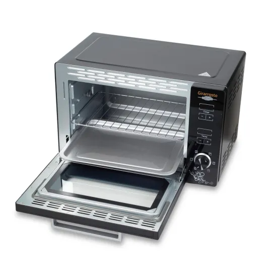 Cuptor electric digital cu rotisor si ventilator HAUSBERG HB-9260, 1800W, Turbo, Capacitate 48L, Control temperatura 230 grade Celsius, Lumina interior, Negru