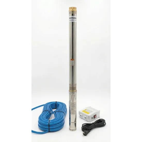 Pompa submersibila pentru put adanc KEPEIDA 3SPM416-0.75, 0.75 kW, otel inoxidabil, debit maxim 5.4 mc/ora, inalțime maxima de refulare 66 metri, bobinaj 100% cupru, tehnologie si design italian