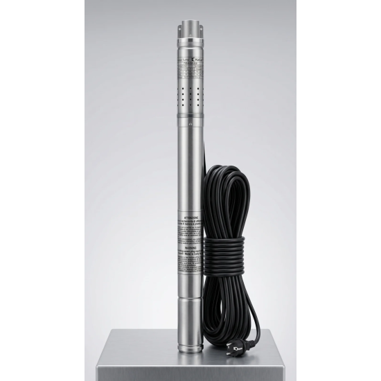 Pompa submersibila pentru put KEPEIDA 2QGD0.5-30-0.25, 250 W, otel inoxidabil, debit maxim 0.9 mc/ora, inalțime maxima de refulare 72 metri, bobinaj 100% cupru, tehnologie si design italian