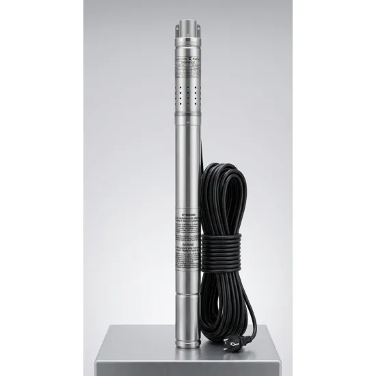 Pompa submersibila pentru put KEPEIDA 2QGD0.5-30-0.25, 250 W, otel inoxidabil, debit maxim 0.9 mc/ora, inalțime maxima de refulare 72 metri, bobinaj 100% cupru, tehnologie si design italian
