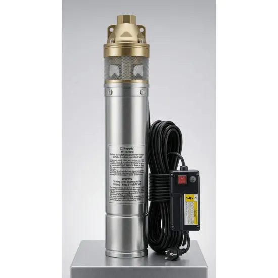 Pompa submersibila pentru put KEPEIDA 4SKM100, 0.75 kW, otel inoxidabil, debit maxim 2.5 mc/ora, inalțime maxima de refulare 57 metri, bobinaj 100% cupru, tehnologie si design italian