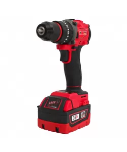 Trusa profesionala German Meister Rosu 36V 8Ah – Flex, Masina de gaurit, Masina de insurubat cu impact si Ciocan rotopercutor + 3 acumulatori si valiză