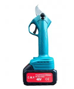 Foarfeca electrica Campion pentru vie si pomi, cu 2 acumulatori 48V 8Ah, albastra