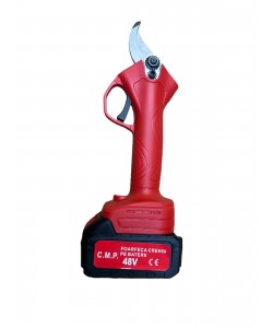 Foarfeca electrica Campion pentru vie si pomi, cu 2 acumulatori 48V 8Ah, rosie