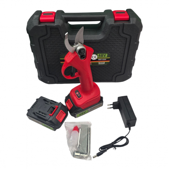 Foarfeca electrica pentru gradina Craft Tec , 2 acumulatori 48V 8Ah, valiza transport – Foarfeca profesionala pentru taiat crengi si vita de via