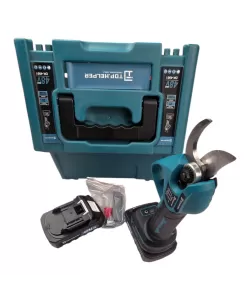 Foarfeca electrica profesionala de gradina Top Helper, cu 2 acumulatori 48V, 8ah, 4 trepte de deschidere a lamei, incarcator si valiza