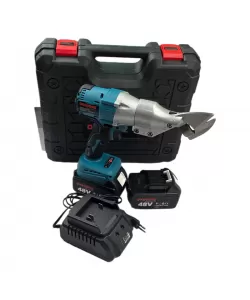 Foarfeca electrica profesionala pentru tabla OKOBONS, 48V, cu 2 acumulatori Li-Ion, încarcator și valiza de transport