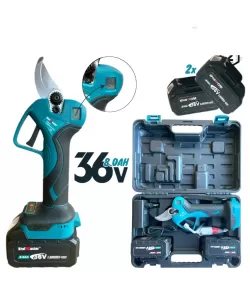 Foarfeca electrica de gradina profesionala KraftMaster 36V 8Ah cu 2 acumulatori, încarcator si valiza