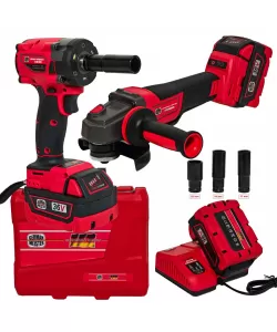 Trusa Profesionala German Meister 2 acumulatori 36V, 8 Ah – Cheie de Impact + Flex Unghiular, Încarcator Rapid si Tubulare Incluse