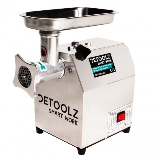 Masina de tocat carne Detoolz Mk8 60 kg/h, carcasa inox, 2 site