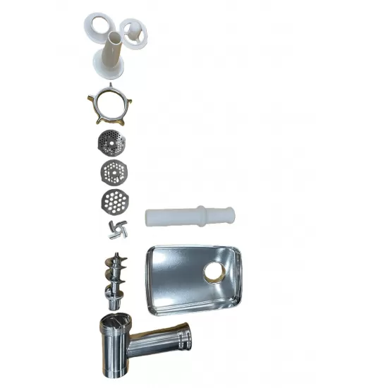 Masins de tocat carne din inox Campion 4000W cu 3 site, adaptor carnati si adaptor chiftele – aparat profesional pentru bucătărie