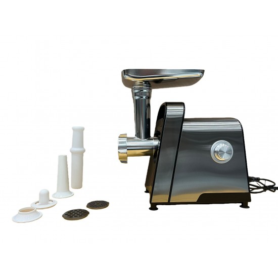 Masins de tocat carne din inox Campion 4000W cu 3 site, adaptor carnati si adaptor chiftele – aparat profesional pentru bucătărie