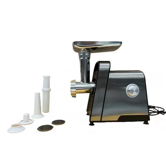 Masins de tocat carne din inox Campion 4000W cu 3 site, adaptor carnati si adaptor chiftele – aparat profesional pentru bucătărie