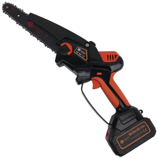 Mini Drujba Electrica Edon MX294 cu 2 acumulatori 48V, Lama 8 inch + 2 Lanțuri, ungere automata