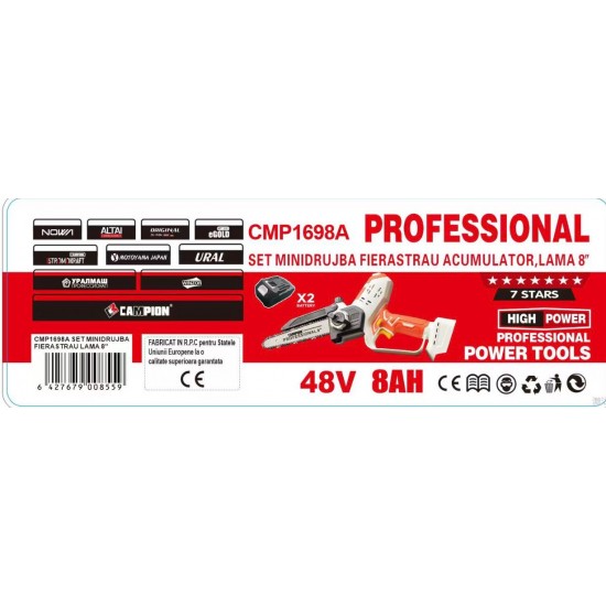 Mini Drujba Electrica Campion  2 Baterii Incluse,48V, lama 8 inch