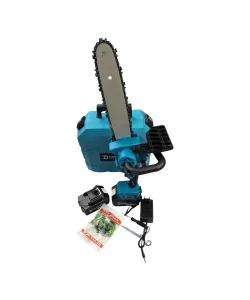 Mini drujba electrica cu acumulator Top Helper, lama 12 inch, 2 lanturi, 2 acumulatori 48V 8Ah,sistem ungere