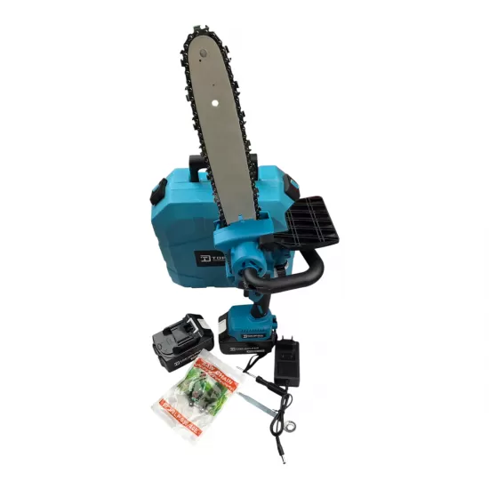 Mini drujba electrica cu acumulator Top Helper, lama 12 inch, 2 lanturi, 2 acumulatori 48V 8Ah,sistem ungere