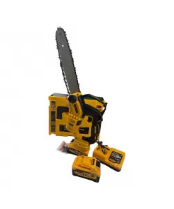 Mini drujba electrica Top Helper Galben cu acumulator, 48V 8Ah, 2 acumulatori, 2 lanturi, sistem ungere automat