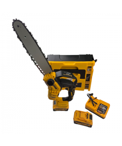 Mini drujba electrica Top Helper Galben cu acumulator, 48V 8Ah, 2 acumulatori, 2 lanturi, sistem ungere automat