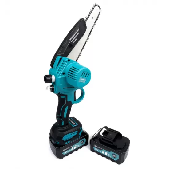 Produs resigilat Mini Drujba cu sistem de ungere, 2 acumulatori 36V, 8Ah, Lama 8 Inch ( 20 cm), 1 lant