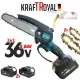Set Profesional Kraft Royal 3 in 1 Drujba Electrica, Foarfeca pentru Crengi si Tija Telescopica, 2 Acumulatori 36V 8Ah