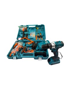 Trusa bormasina Master Tools XR cu 110 piese, 2 acumulatori 24V , 5 AH