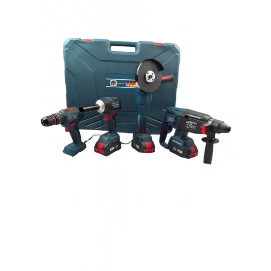 Trusa profesionala German Meister 36V 8Ah – Flex, Masina de gaurit, Masina de insurubat cu impact si Ciocan rotopercutor + 3 acumulatori si valiză