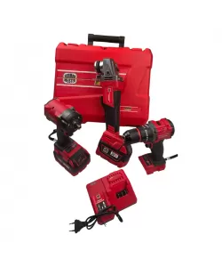 Trusa profesionala German Meister cu 3 scule electrice, Bormasina impact,Bormasina insurubat,Flex + 2 acumulatori 36V 8Ah