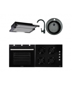 Pachet Cuptor incorporabil HB-8053NG, Electric, Putere 2225 W, 71 l, Clasa A, Plita HB-563NG, 4 arzatoare, Gaz, Sticla, Hota telescopica HB-1285NG, absorbtie 420 m3/h, 2 motoare, Chiuveta bucatarie HB-9500NG, compozit granit, Baterie HB-F5000, Negru Pachet Cuptor incorporabil HB-8053NG, Electric, Putere 2225 W, 71 l, Clasa A, Plita HB-563NG, 4 arzatoare, Gaz, Sticla, Hota telescopica HB-1285NG, absorbtie 420 m3/h, 2 motoare, Chiuveta bucatarie HB-9500NG, compozit granit, Baterie HB-F5000, Negru