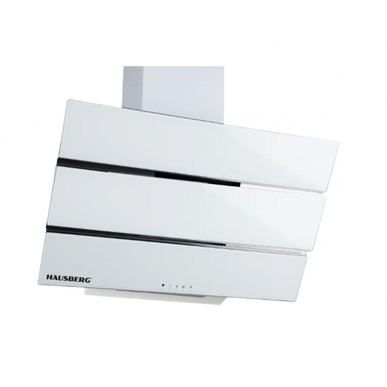 Hota incorporabila decorative HAUSBERG HB-1820AB, 112W, Corp din Sticla, LED, Putere de absorbtie 450 m3/h, 60 cm, Alb