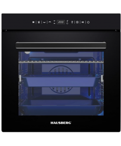 Cuptor electric incorporabil HAUSBERG HB-8046NG, 2550W, Capacitate 88L, 20 programe, Ventilator, Digital, Negru
