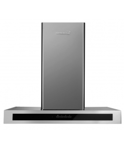 Hota incorporabila decorativa Hausberg HB-1380, Putere de absorbtie 650 m3/h, 1 motor, Touch control, LED, Filtru aluminiu, Negru/Argintiu