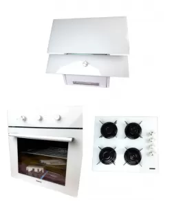 Pachet Cuptor electric Incorporabil Harlem, Plita Incorporabila Harlem, Hota Harlem, Alb