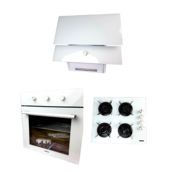 Pachet Cuptor electric Incorporabil Harlem, Plita Incorporabila Harlem, Hota Harlem, Alb