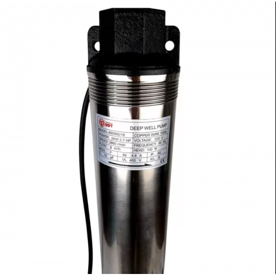 Pompa submersibila de mare adancime, DDT, 4SDM-20, 2200 W, Inox, 20 turbine, 10 mc/h Pompa submersibila de mare adancime, DDT, 4SDM-20, 2200 W, Inox, 20 turbine, 10 mc/h