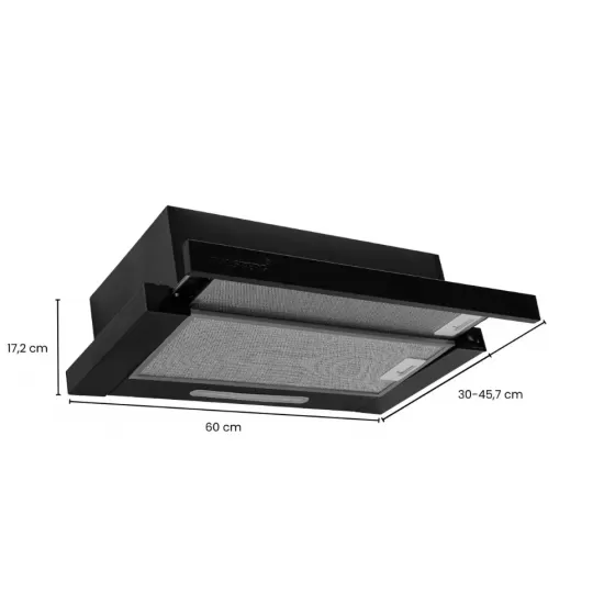 Hota incorporabila telescopica Hausberg HB-1285NG, putere de absorbtie 420 m3/h, 2 motoare, 60 cm, Negru Hota incorporabila telescopica Hausberg HB-1285NG, putere de absorbtie 420 m3/h, 2 motoare, 60 cm, Negru