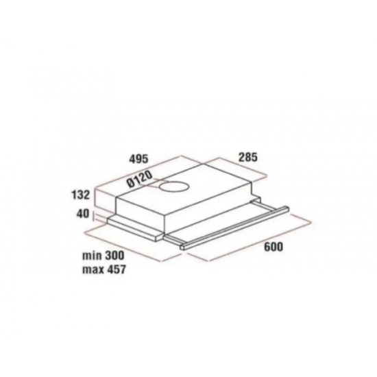Hota incorporabila telescopica Hausberg HB-1285NG, putere de absorbtie 420 m3/h, 2 motoare, 60 cm, Negru