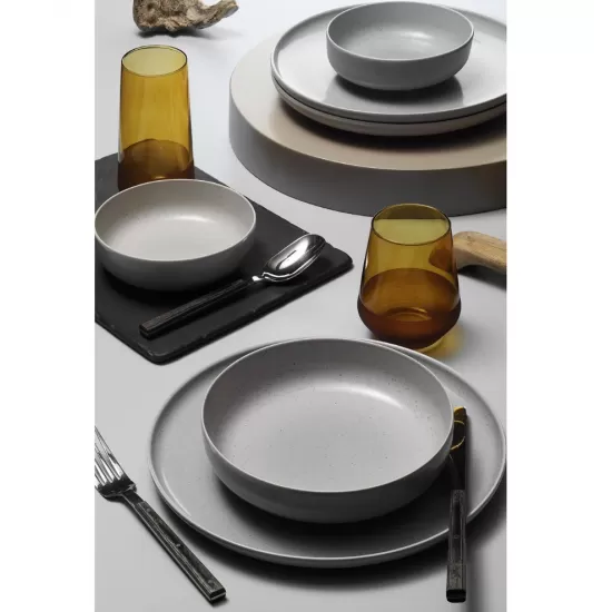 Serviciu de masa Kutahya Porselen Moderna Matte 18 piese pentru 6 persoane din Portelan Gri Serviciu de masa Kutahya Porselen Moderna Matte 18 piese pentru 6 persoane din Portelan Gri