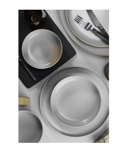 Serviciu de masa Kutahya Porselen Moderna Matte 18 piese pentru 6 persoane din Portelan Gri
