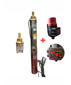 Pompa Submersibila Cupru DRK, Model 4STM4-8,1.1 kW + Presostat Electronic DRK, Model PC-13a