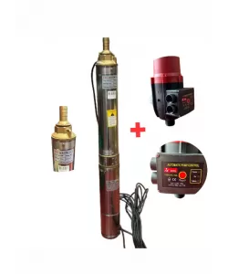 Pompa Submersibila Cupru DRK, Model 4STM4-8,1.1 kW + Presostat Electronic DRK, Model PC-13a