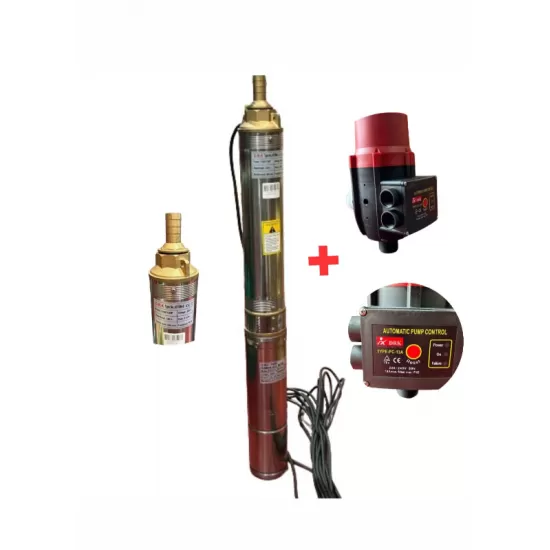 Pompa Submersibila Cupru DRK, Model 4STM4-8,1.1 kW + Presostat Electronic DRK, Model PC-13a Pompa Submersibila Cupru DRK, Model 4STM4-8,1.1 kW + Presostat Electronic DRK, Model PC-13a