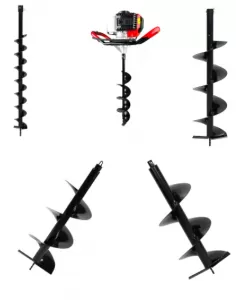 Motoburghiu foreza pamant, German Meister 8CP, cu burghiu de 100/150/200/250/300 x 800 mm