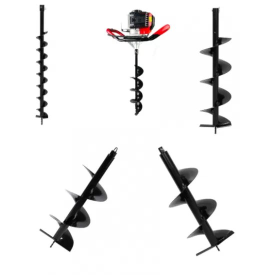 Motoburghiu foreza pamant, German Meister 8CP, cu burghiu de 100/150/200/250/300 x 800 mm